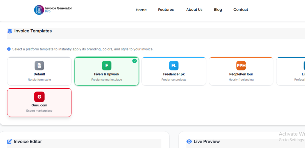 Upwork Invoice Generator