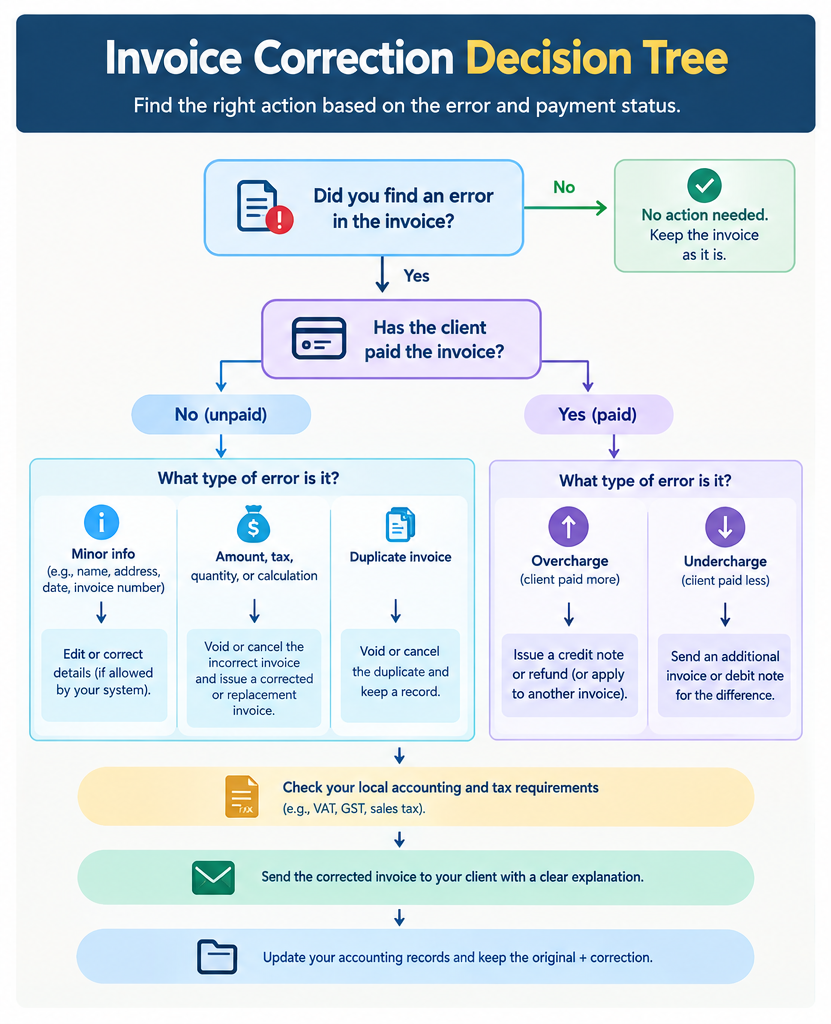 invoice correction guide